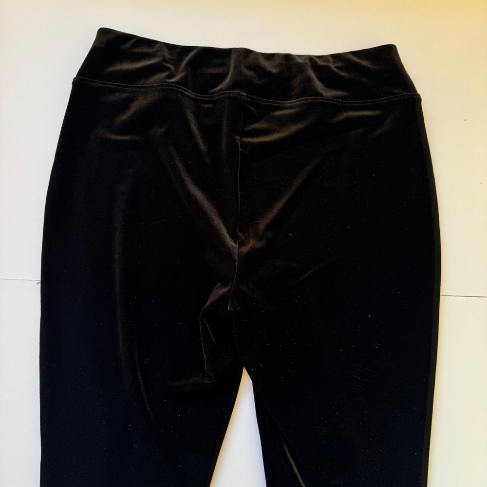 Talbots Straight Leg Effortless Velvet Pants Velour Trousers Black Sz 6 - Picture 11 of 12